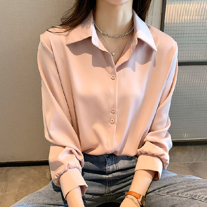 Women's Spring White Shirt - Niche Layered Loose-Fit Trendy Top