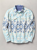 Retro Western Print Long Sleeve Shirt