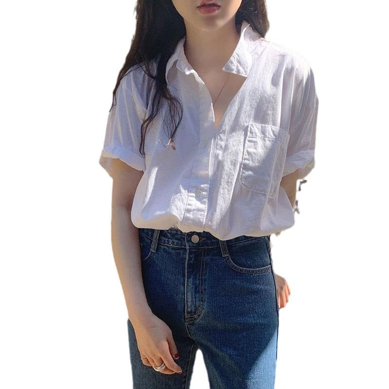 Summer Short-Sleeve Shirt - Loose, Casual, Niche Design Women's Top