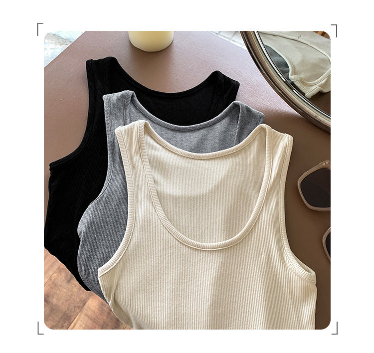 Women's Sleeveless Sports Vest - New Style Short Top for Innerwear or Activewear