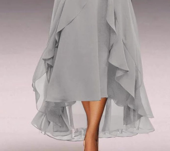 Women’s Autumn and Winter Mid Sleeve Chiffon Dress