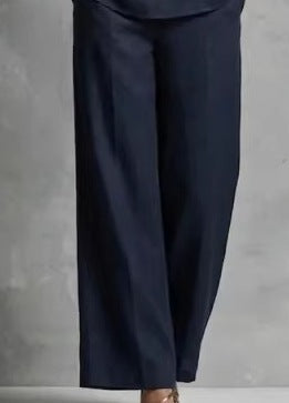 Women's Casual Short-Sleeve Cardigan & Long Pants Solid Color Lounge Set