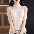 Fashion Lace Collar Vest for Women - Elegant Mesh Half-High Collar Bottoming Shirt | Sleeveless Lace Fake Collar Top