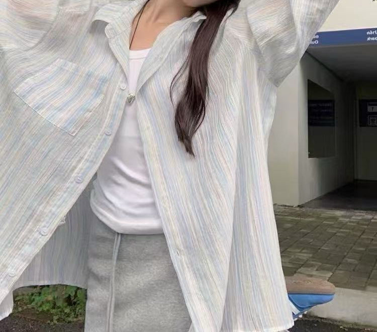 French Style Striped Shirt for Women - Effortlessly Chic Parisian Look