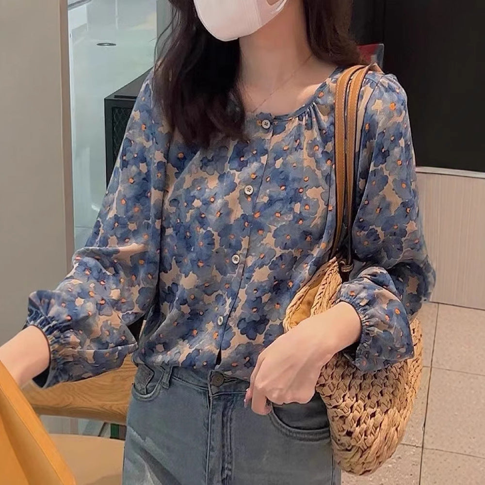 French-Inspired Light Mature Niche Top - Elegant Minimalist Style for Women
