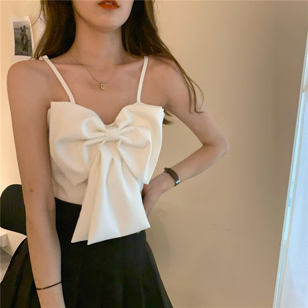 Niche Design Bow-Back Camisole - Elegant & Flirty Top for Women