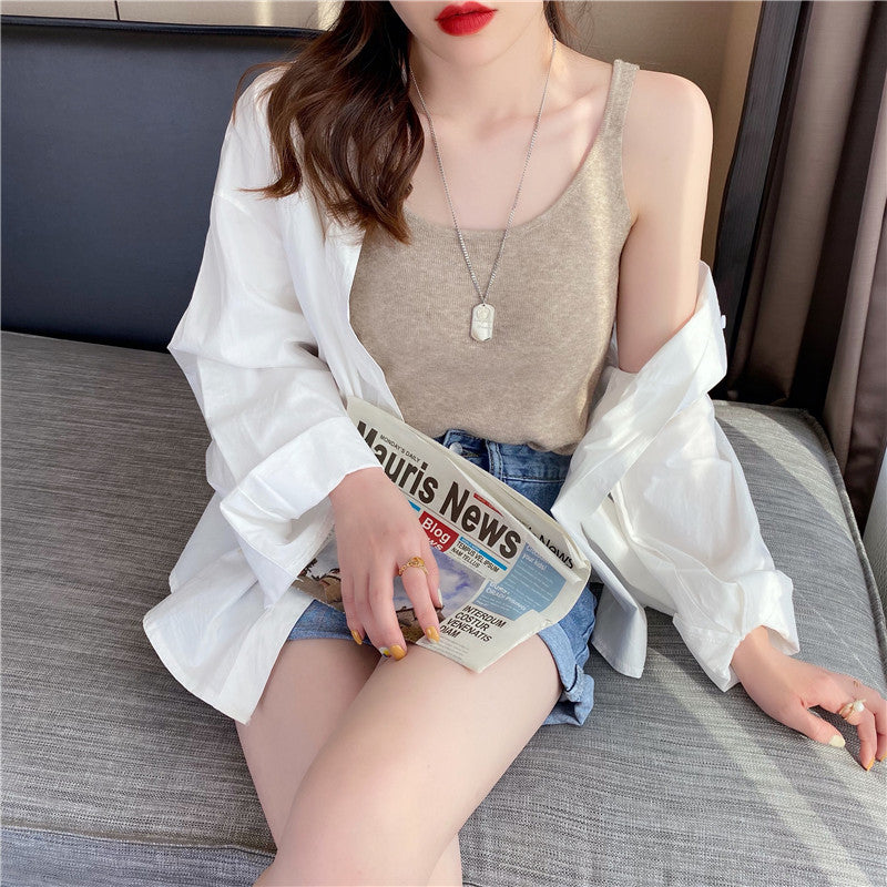 New Summer Ice Silk Outerwear - Sweet & Spicy Side-Breast Cover Top
