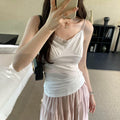 Sweet & Spicy Lace Bow Cotton Sling - Beautiful Summer Sleeveless Innerwear for Women