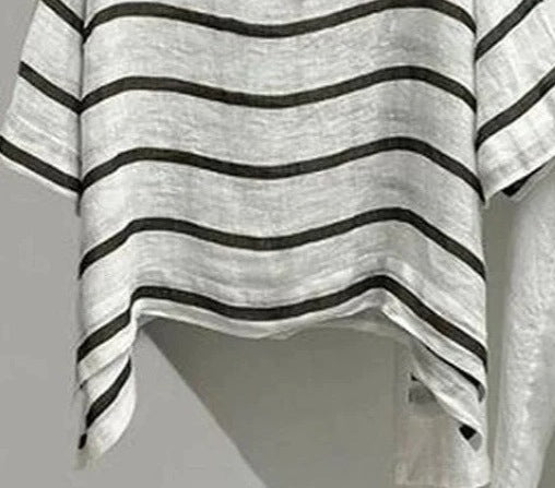 Women’s Striped Crew Neck Casual Five-Sleeve T-Shirt and Pants Two-Piece Set