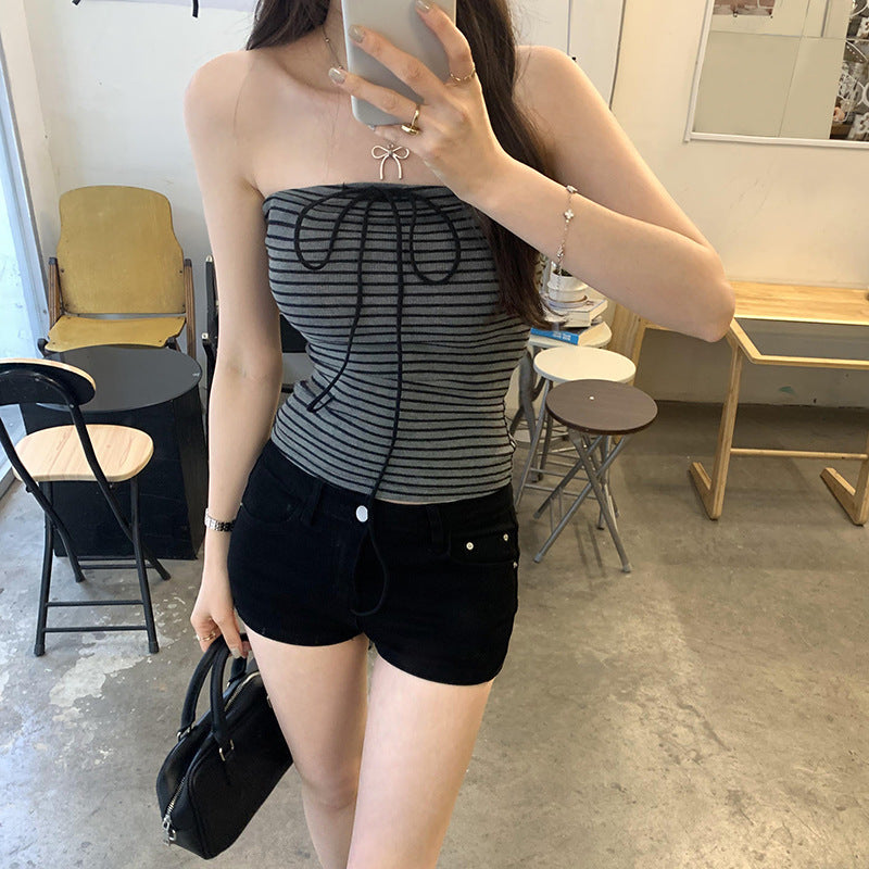 Women's Summer Striped Tube Top - Sleeveless Vest Style