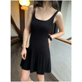 U-Neck Slim Suspender Dress Women's Twisted Knitted Short Skirt Summer New Waist Skirt