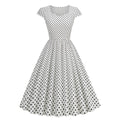 Women Wave Point Black Polka Dots Dress