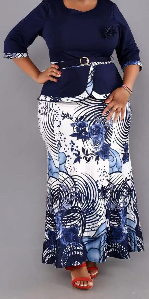 Plus Size Women's Knit Denim Dress (47)