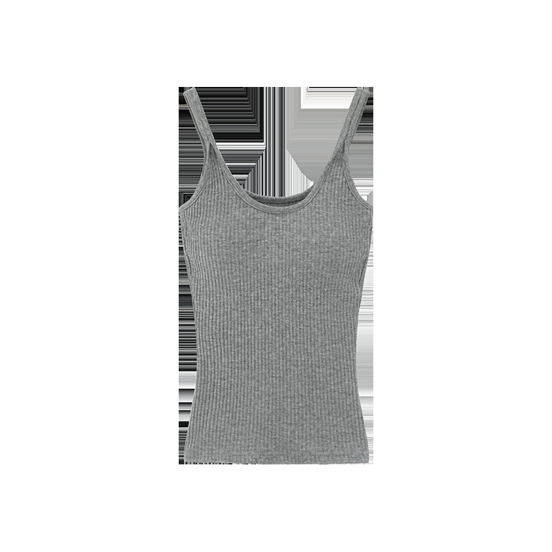 Women's Niche White Double-Strap Sling Top - Tight Sleeveless Summer Vest for Inner & Outerwear