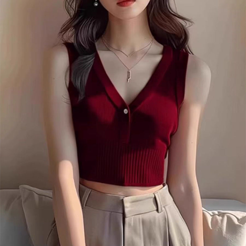 Women Summer Must-Have: Girls' Knitted Crop Vest - Lightweight, Trendy, and Perfect for Layering