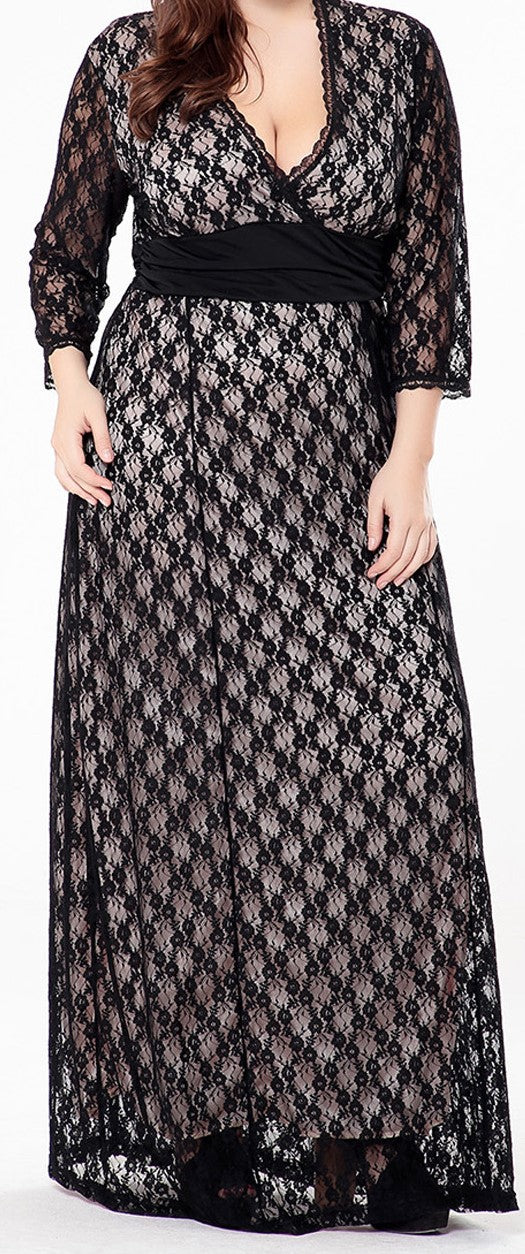 Plus Size Women's Knit Denim Dress