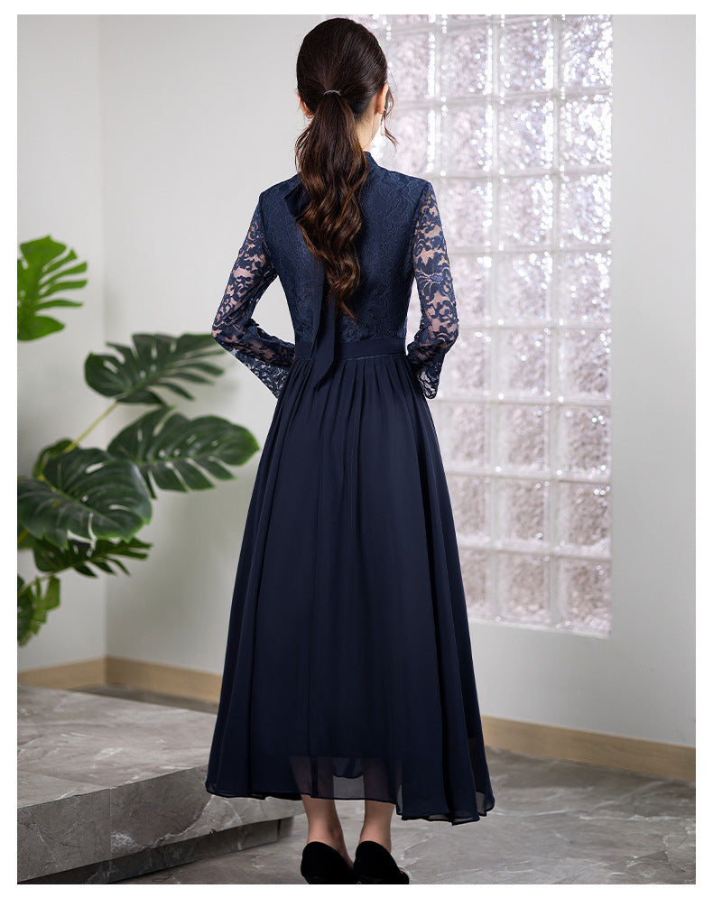 2025 New Fairy-Inspired Evening Dress for Women – Elegant Long Sleeve Banquet Host Gown