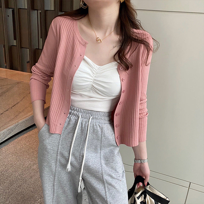 Women's Knitted Sweater Coat - Lightweight Spring & Autumn Outerwear Top
