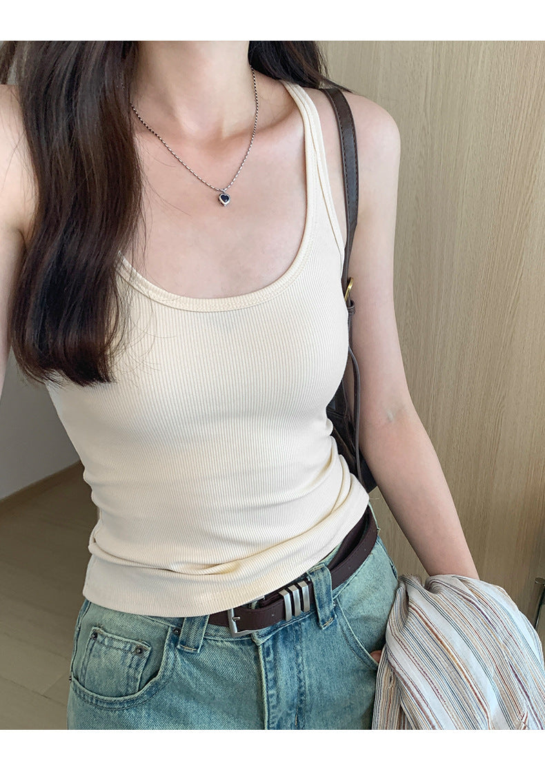 Women's Slim Fit Camisole Top - Summer Elastic Sleeveless Outerwear