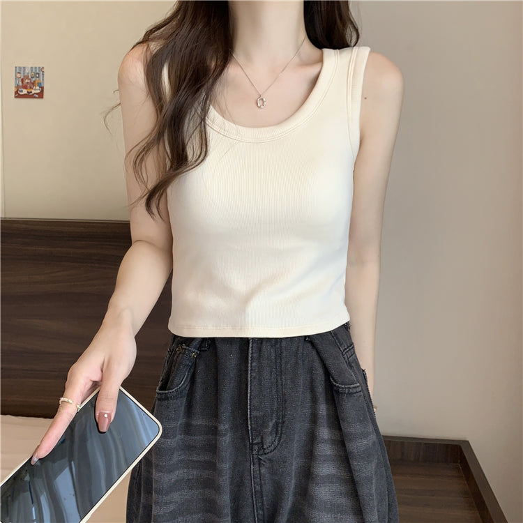 women's camisole top with bra pads for inner wear: