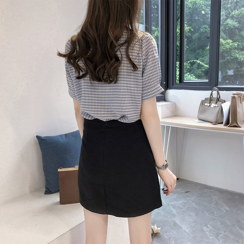 Summer New Style V-Neck Plaid Shirt - Effortlessly Fresh & Feminine
