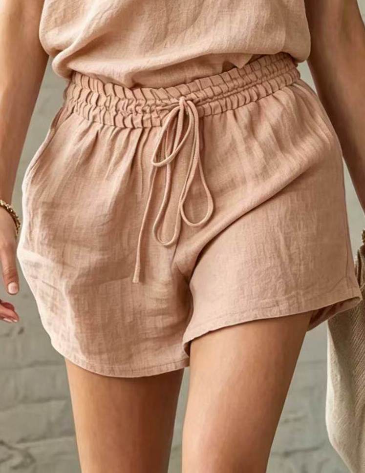 Women's Summer Elegant Sleeveless Top and Shorts Two-Piece Set