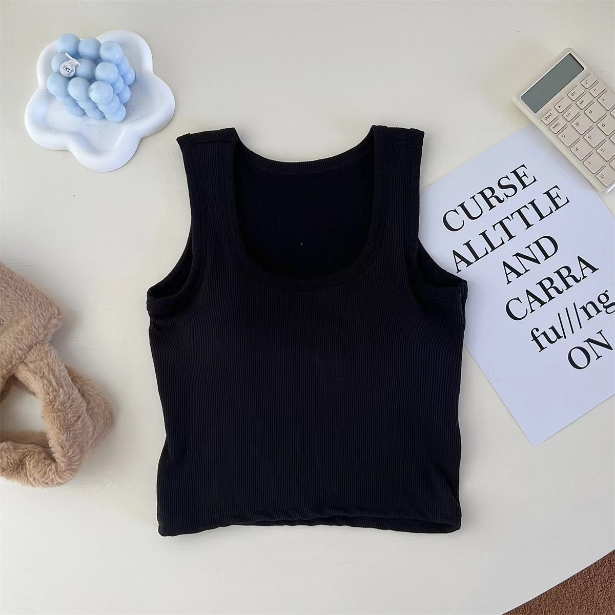 women's camisole top with bra pads for inner wear: