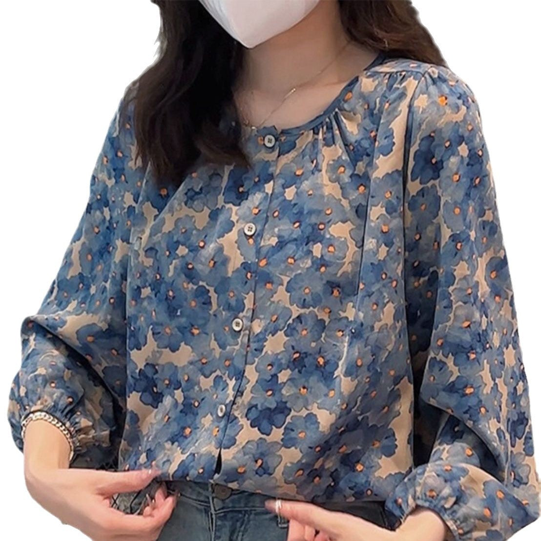 French-Inspired Light Mature Niche Top - Elegant Minimalist Style for Women