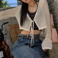 2025 Spring New French Style V-Neck Thin Sweater Cardigan for Women