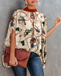 Women's Loose Batwing Sleeve Top - Casual Round Neck Fashion Shirt