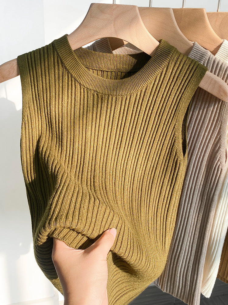 Pure Desire I-Shaped Ribbed Knit Camisole - Women's Sleeveless Spring/Summer