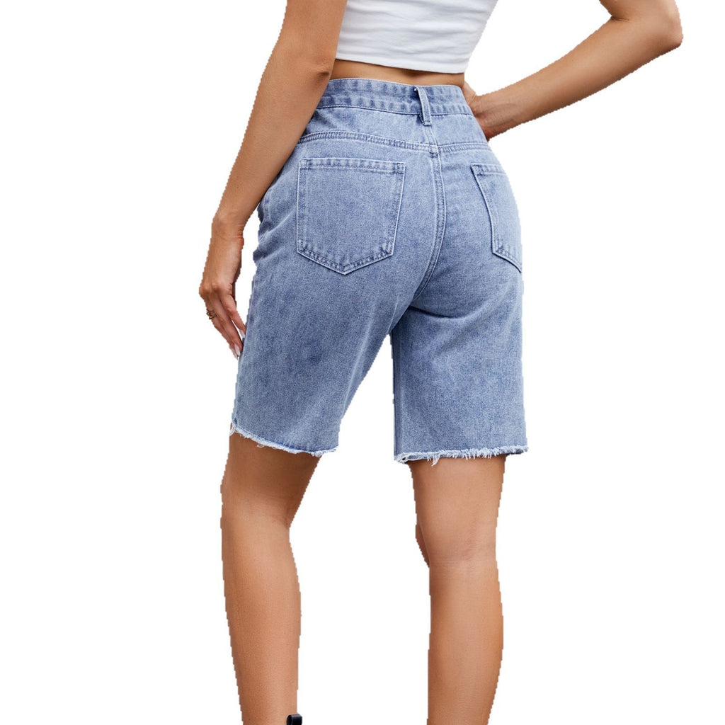 Women's Summer Loose Casual Washed Denim Shorts - Lightweight, Relaxed Fit