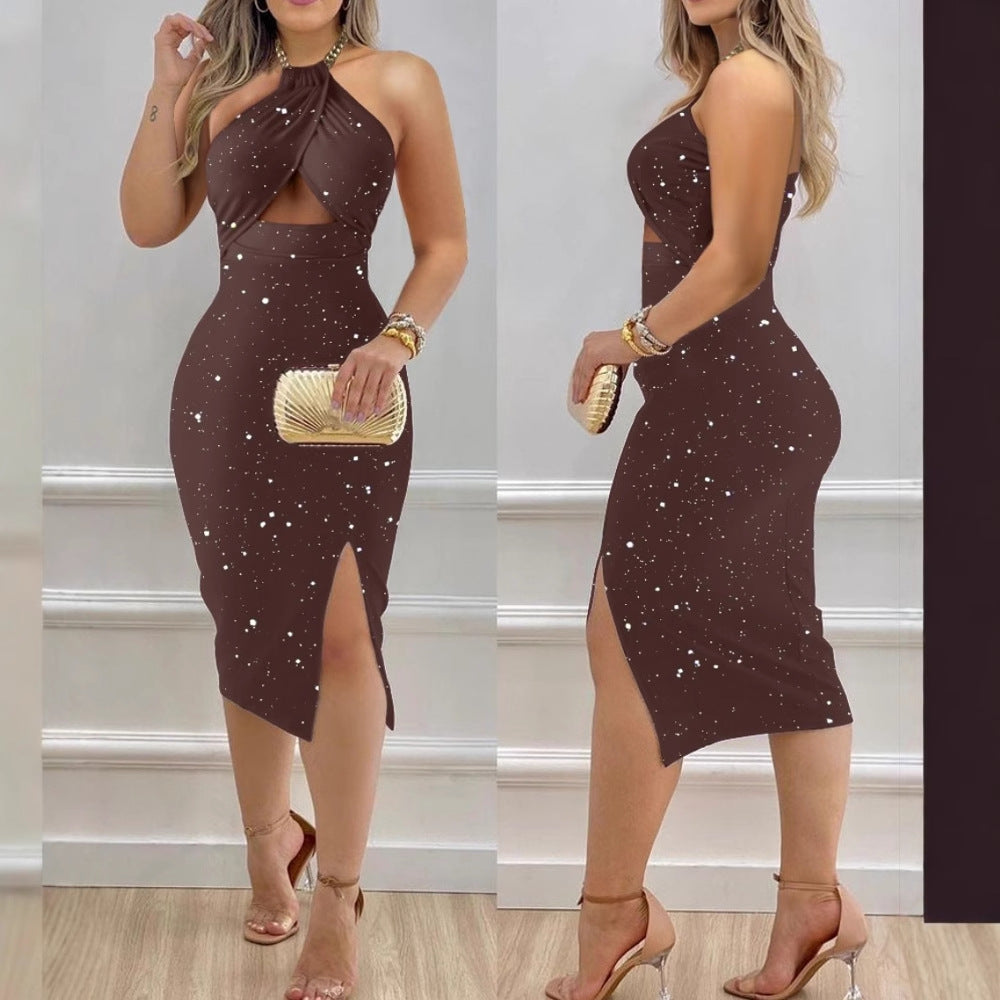 Summer Halter Neck Cut-Out Bodycon Dress for Women – Backless Clubwear Party Mini Dress