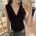 Elegant Waistcoat-Collar Sleeveless Vest - Summer Slimming Outerwear for Women
