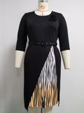Plus Size Women's Knit Denim Dress (35)