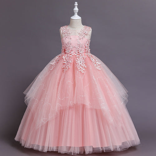 Children's Sequin Flower Princess Dress – Wholesale Girls' Party & Wedding Dress - RAC25ZB293GDRESS