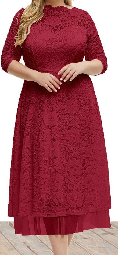 Plus Size Women's Knit Denim Dress (7)