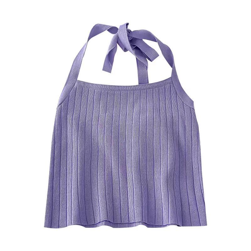 Women's Spring & Summer Backless Halter Top - Elegant Sleeveless Open-Back Blouse