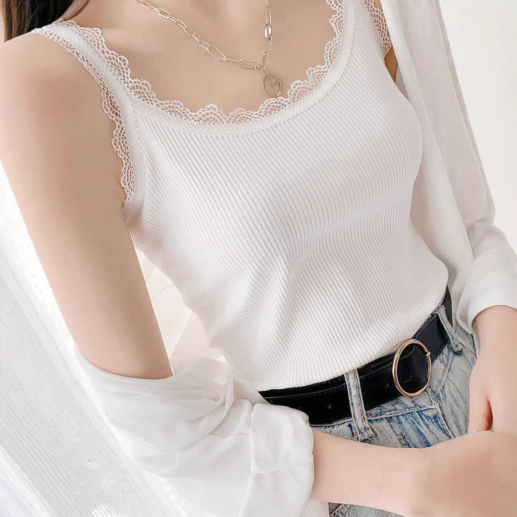 Women's Lace Camisole - Sweet & Spicy Slim-Fit Summer Top | Innerwear or Outerwear Elegance