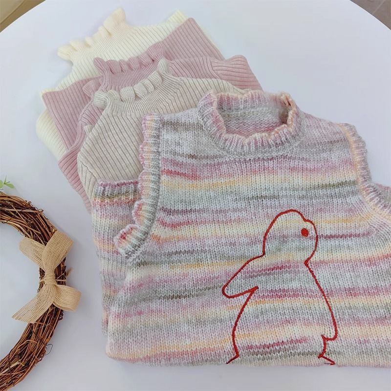 Girls Rainbow Knit Sweater