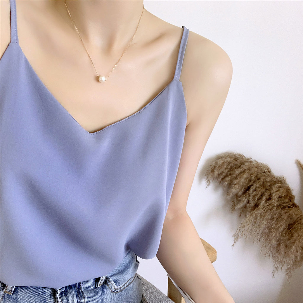 Women's Summer Camisole Vest - Loose Fit Sleeveless Top, Casual Chic Short Tank