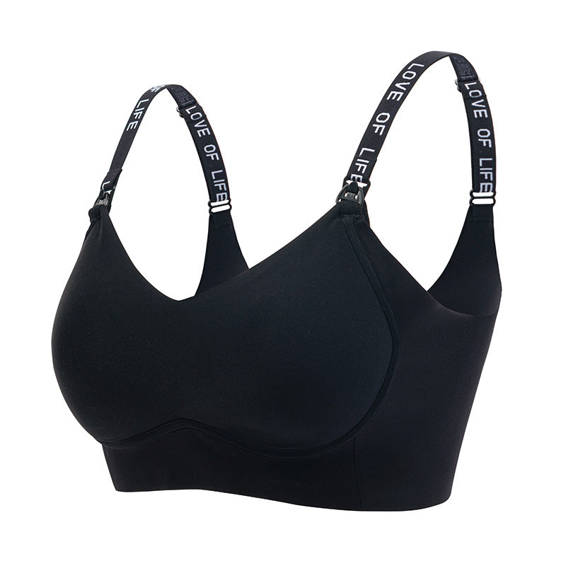 Women silk nursing bra push-up bra without steel ring top buckle bandeau style maternity underwear pregnancy feeding bra