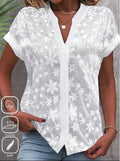 Women's Summer Simple Casual V-Neck Solid Color Shirt