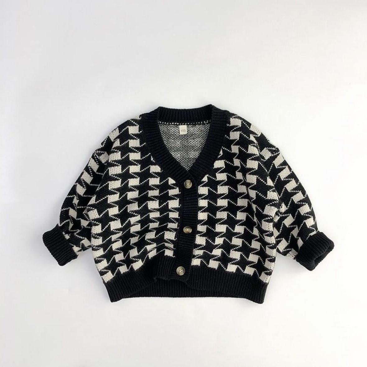 Houndstooth Knit Cardigans for Kids