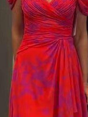 Women's Printed V-Neck Short-Sleeve Waist-Defined Casual Dress
