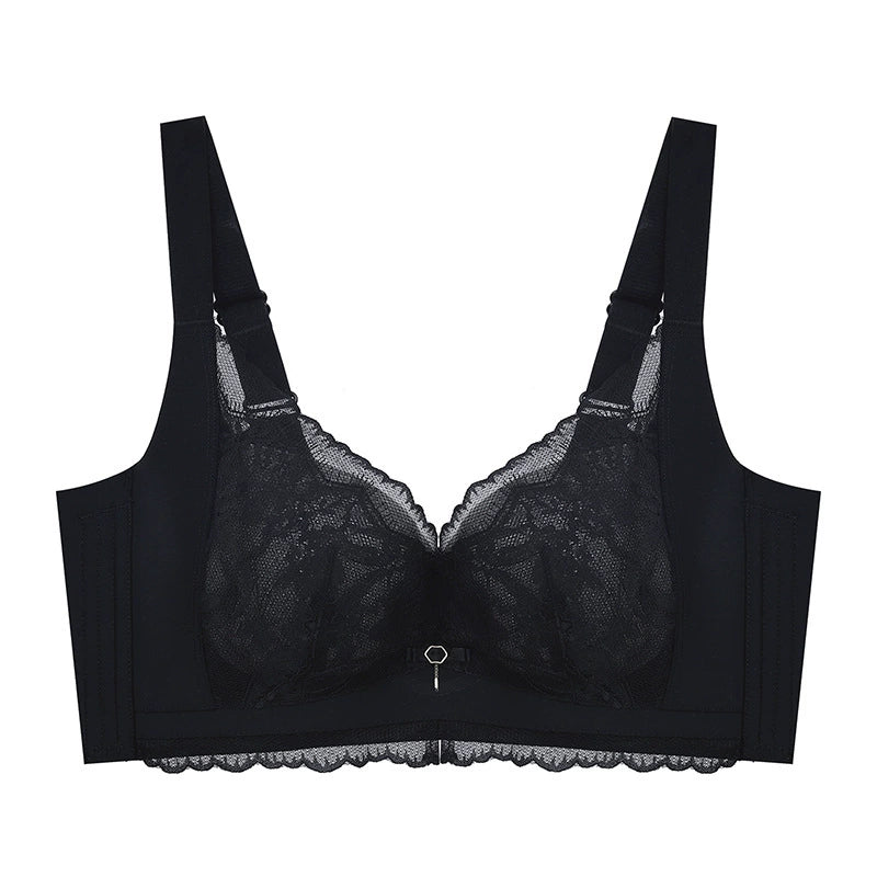 High-end Bra for women, gathered breast lift, milk cotton bra, upper support, side adjustment, side breast collection.