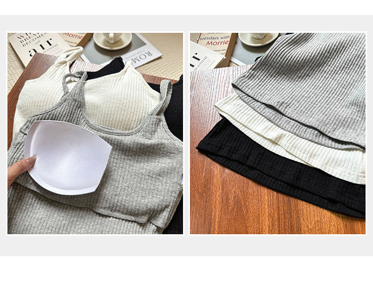 Women's Niche White Double-Strap Sling Top - Tight Sleeveless Summer Vest for Inner & Outerwear