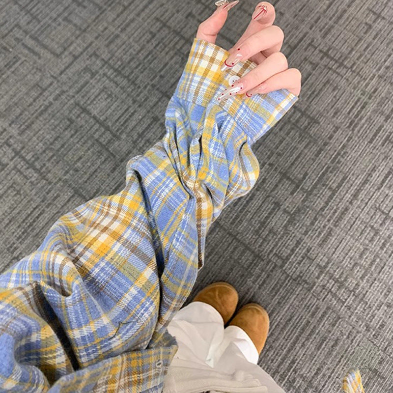 Women's Plaid Long-Sleeved Shirt - Classic, Cozy, and Effortlessly Cool