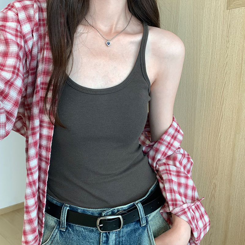 Women's Slim Fit Camisole Top - Summer Elastic Sleeveless Outerwear