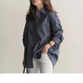 Simple Versatile Striped Shirt - Loose Fit, Long Sleeves, Shirt Collar | 2024 Spring & Autumn Style